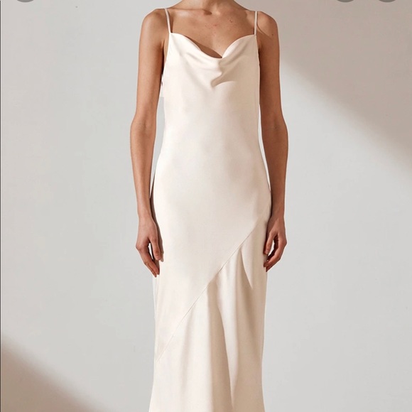 SHONA JOY Nude Silk Strappy Bias Cowl Slip Dress - Picture 2 of 4